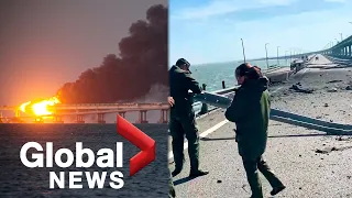 3 dead in Crimea after truck explosion damages Russian bridge central to war effort