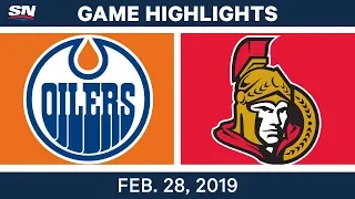 NHL Highlights | Oilers vs. Senators - Feb 28, 2019