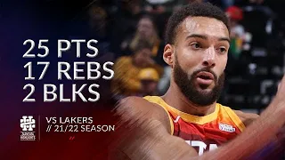 Rudy Gobert 25 pts 17 rebs 2 blks vs Lakers 21/22 season