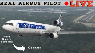 RotateSim | MD-11 | Real Airbus Pilot | Can I fly an MD11?!?!