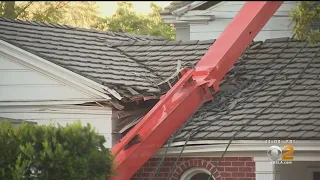 Movie Crane Crashes Down Onto Pasadena Home, Blustery Winds Down Restaurant Tents