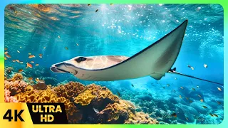 Piano Journey in Amazing Ocean: Explore the Underwater World with Relaxing Music and Fish | 4K Ocean