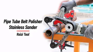 Raizi Professional Stainless Steel Pipe Tube Sander.Electrical Alloy Angle Grinder Belt Polisher