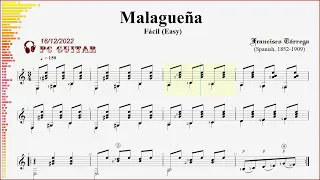 Tarrega, Malagueña (fácil), guitar