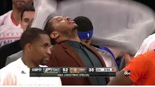 WHEN NOBODY SEEMS TO CARE YOURE SICK AT HARLEM HOSPITAL DUE TO KNICKS LOSING GAMES./ KNICKS SLEEPING