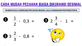 Pengurangan pecahan desimal kelas 5 sd | pecahan biasa dikurangi desimal | pecahan dikurangi desimal