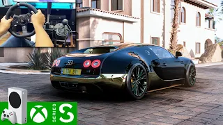 Forza Horizon 5 (Xbox Series S) 1000HP Bugatti Veyron | Steering Wheel Gameplay