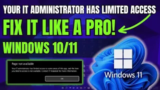 How to Fix Your IT Administrator Has Limited Access on Windows 10/11