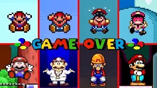 All Mario SNES GAME OVER Screens || 4K