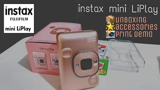 FUJIFILM INSTAX MINI LIPLAY UNBOXING | ACCESSORIES | DEMO