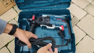 Unpacking / unboxing rotary hammer Bosch GBH 2-28  L-Case 0611267500