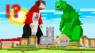 MIKEY AND JJ GODZILLA vs ARMORED VILLAGE in Minecraft Challenge