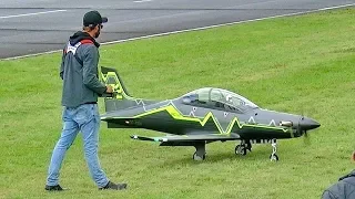 GIANT RC PILATUS PC-21 TOMAHAWK AVIATION TURBOPROP TURBINE MODEL AIRCRAFT FLIGHT DEMO