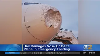 Delta Flight Diverted To JFK Airport After Nose Caved In Due To Hail