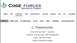 C. Palindromifier || Codeforces Round #676 (Div. 2) || Codeforces 676 C problem Palindromifier