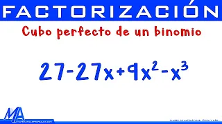 Cubo perfecto de un binomio  Ejemplo 1 | Factorización