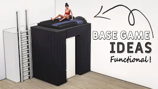 💡 BASE GAME loft bed & bathroom IDEAS • Functional👍 No CC or Mods | The Sims 4 Building Tutorial