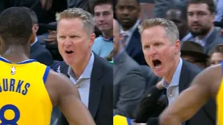 Angry Steve Kerr yelling at the ref “wake the f—k up!” then gets ejected