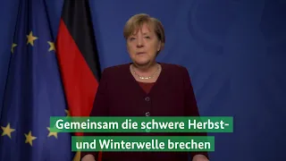 Kanzlerin Merkel: Nationale Kraftanstrengung, um die schwere Herbst- und Winterwelle zu brechen