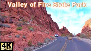 Valley of Fire State Park || 4K Road Footage  || Scenic Drive || USA, Nevada, Travel, 4K Ultra HD