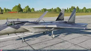 Damaged f-15 landing (DCS:world)