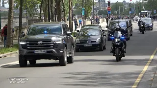 Emmanuel Macron son convoi dans Paris