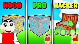 NOOB vs PRO vs HACKER in MINING FACTORY ROBLOX | SHINCHAN and I opened a GOLD MINING BUSINESS w CHOP