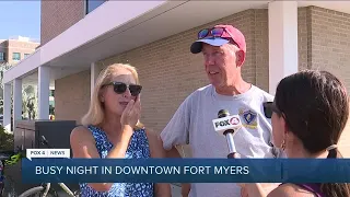 Downtown Fort Myers bustling with Music Walk, Trump visit