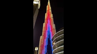 Бурдж-Халифа (Дубайская башня) ночью Burj Khalifa night show