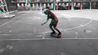 Surfskate basic bottom + top turn with cones. Goofy