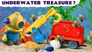 Diver Funling finds Toy Train Treasure Underwater