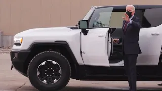 President Biden 2022 Hummer EV Test
