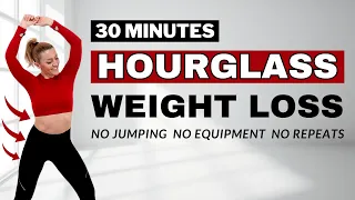 🔥30 Min HOURGLASS WORKOUT🔥SLIM WAIST & THIGH: No Jumping AB + LEG Workout🔥ALL STANDING🔥NO REPEAT🔥