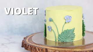 How to make a 3D Buttercream Violet Flower cake  [ Cake Decorating For Beginners ]