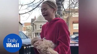 Mom tricks daughter with a birthday puppy