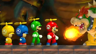 New Super Mario Bros. Wii – 4 Players World 8 Walkthrough Co-Op