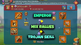 Lords Mobile - 5 EMPEROR PIECE MIX RALLIES + TROJAN SKILL