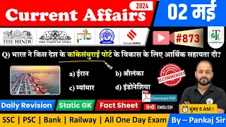 2 May 2024 Current Affairs | Daily Current Affairs | Static GK | Current News | Crazy GkTrick