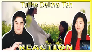 Tujhe Dekha Toh REACTION!!! | Dilwale Dulhania Le Jayenge | Shah Rukh Khan | Kajol