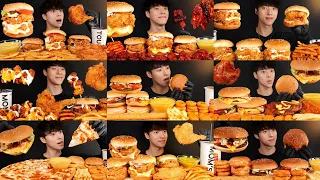 ASRM MUKBANG BURGER & CHICKEN SANDWICH 1 HOUR🍔 EATING SOUNDS