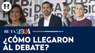 Segundo debate presidencial: Así llegaron Claudia Sheinbaum, Xóchitl Gálvez y Álvarez Máynez