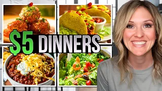 $5 DINNERS | FIVE Quick & Easy Cheap Dinner Recipes Made EASY! | Frugal Fit Mom