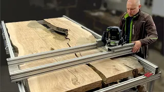 Milling LUMBER. How to Flatten Wood Slabs.   TOT ROUTER SLED.