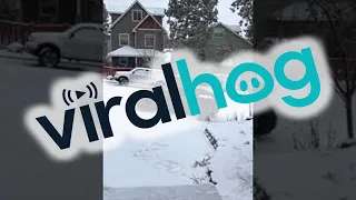 Cars Collide on Snowy Hill || ViralHog