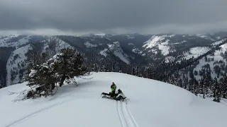 Snowmobile riding in Montana