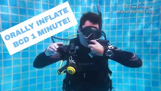 Hover and Orally Inflate the BCD for One Minute • Skill PADI Open Water Diver Course - Scuba Diving