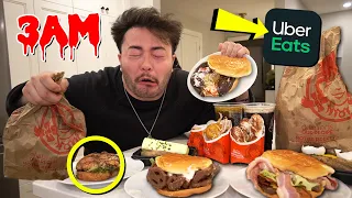 DO NOT ORDER ENTIRE WENDY’S MENU ON UBER EATS AT 3AM CHALLENGE!! (SO GROSS)