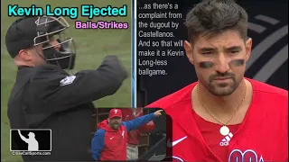 E3 - Nick Castellanos Strike Zone Dispute Leads to Kevin Long's Dugout Ejection by Umpire Nic Lentz