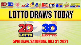 PCSO Lotto Result for Swertres|3D and EZ2|2D Lotto 5PM Draw, Saturday, July 31, 2021