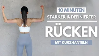 10 MIN RÜCKEN Workout + KURZHANTELN // GENAUE Anleitung | Tina Halder | Tina.Fitness